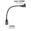 Кабель Адаптер mini-HDMI (4-Під Кутом Горизонтально Ліворуч ←Male) – HDMI (прямий Female) 20 см для пультів з портами mini-HDMI (KT_00137)