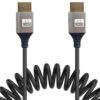 Кабель Tactical згорнутий пружиною 1.0-2.4м HDMI (прямий) → HDMI (прямий) для пультів Autel SC / DJI Smart Controller Enterprise та інших  (KT_00083)