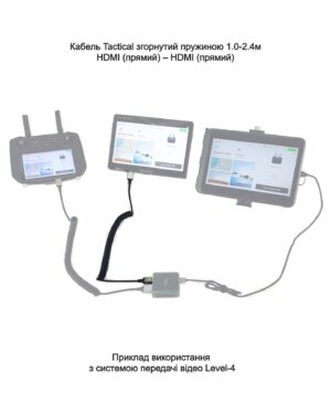 Alternative view of Кабель Tactical згорнутий пружиною 1.0-2.4м HDMI (прямий) → HDMI (прямий) для пультів Autel SC / DJI Smart Controller Enterprise та інших  (KT_00083)