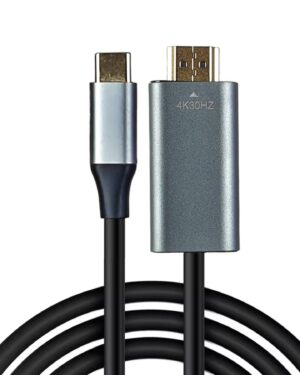 Кабель Type-C (прямий) – HDMI (прямий) Black/Silver 4K-30HZ довжиною 1,7 метра для пультів DJI RC 2 / Pro (KT-000098)