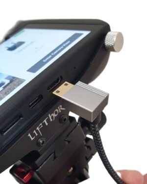 Alternative view of Кабель Адаптер mini-HDMI (2-Під Кутом Вниз ↓ Male) – HDMI (прямий Female) 20 см для пультів з портами mini-HDMI (KT_00129)