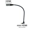 Кабель Адаптер mini-HDMI (5-Під Кутом Вверх ↑ Male) – HDMI (прямий Female) 20 см  для пультів з портами mini-HDMI (KT_00130)