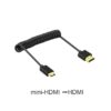 Кабель mini-HDMI (прямий) – HDMI (прямий) короткий 0.3-1.0м згорнутий пружиною для пульта DJI RC Pro (KT_000072)