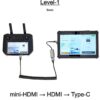 Система передачі відео Level-1 Basic з DJI RC Pro на планшет mini-HDMI->Type-C з кабелем Tactical 1.0-2.4м згорнутий пружиною (KT_00070)