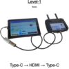 Система передачі відео Level-1 Basic з DJI RC 2 (Pro) на планшет Type-C->HDMI->Type-C з кабелем Black/Silver 4K-30HZ довжиною 1,7 метра (KT_00075)